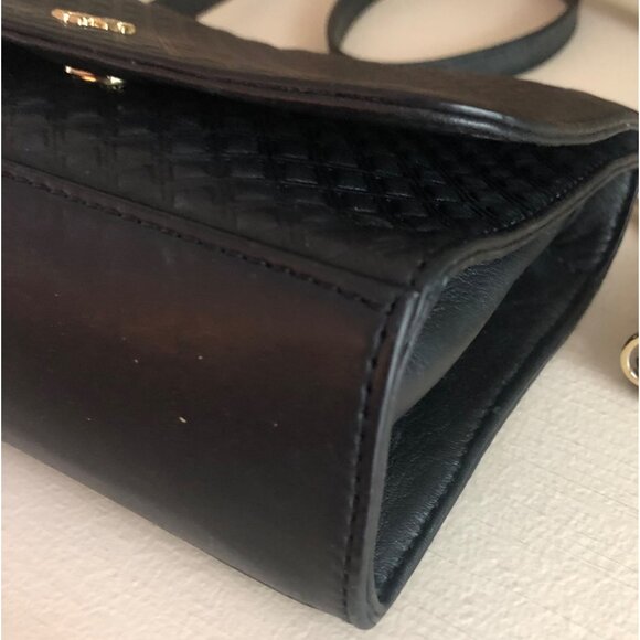 TORY BURCH Leather Quilted Diamond Black Crossbody Bag - Picture 9 of 11